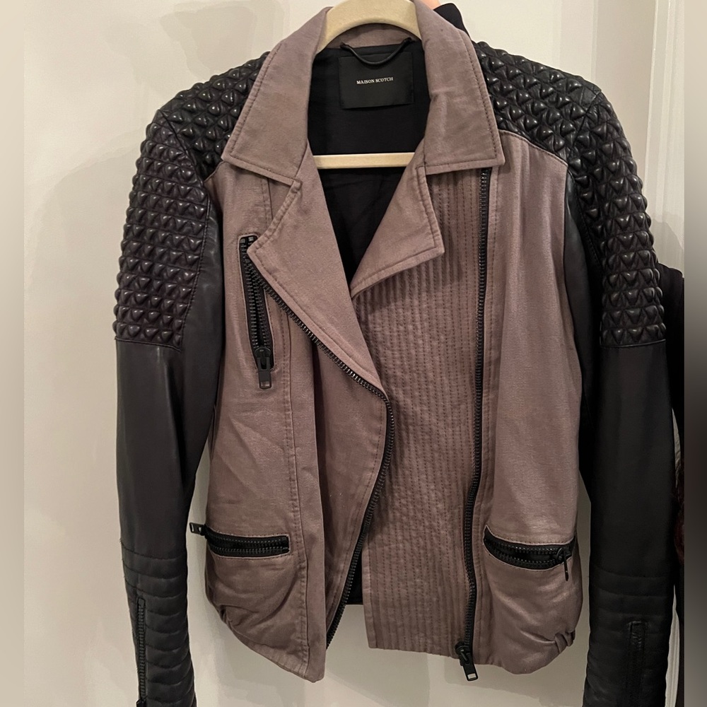 women’s maison scotch leather jacket